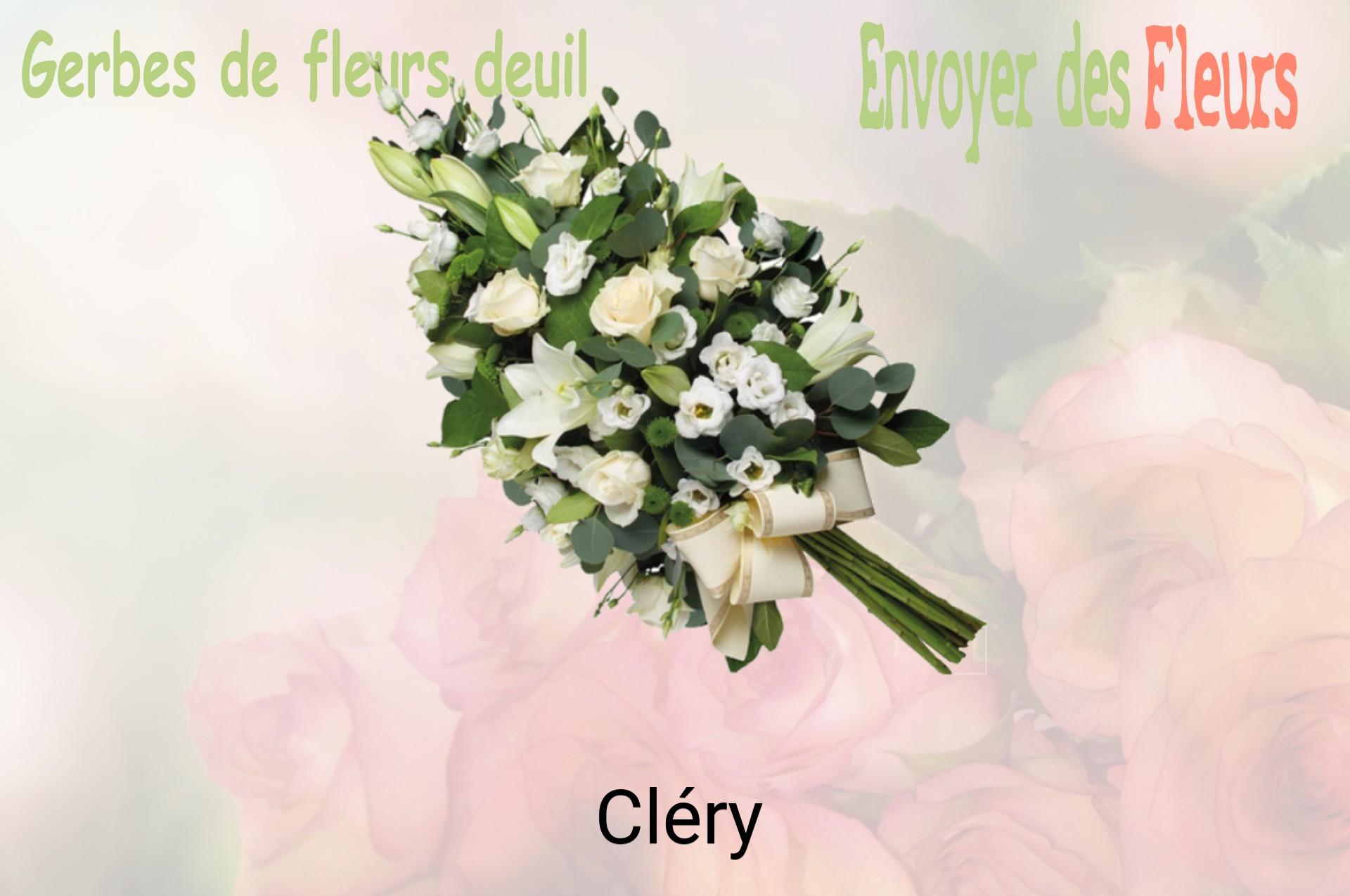 Gerbe de fleurs de deuil livrée à Cléry